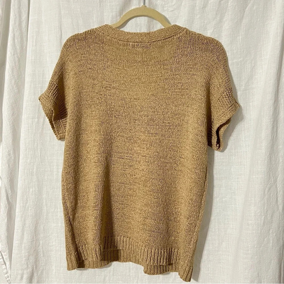 Cable & Gauge Women's Sweater Vest Size M Tan Cap sleeve Pullover - Picture 7 of 7